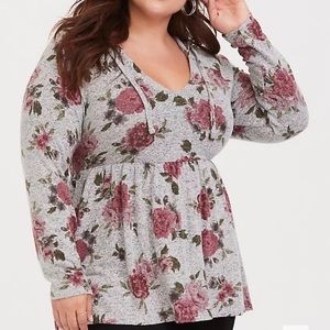 Torrid floral babydoll sweater